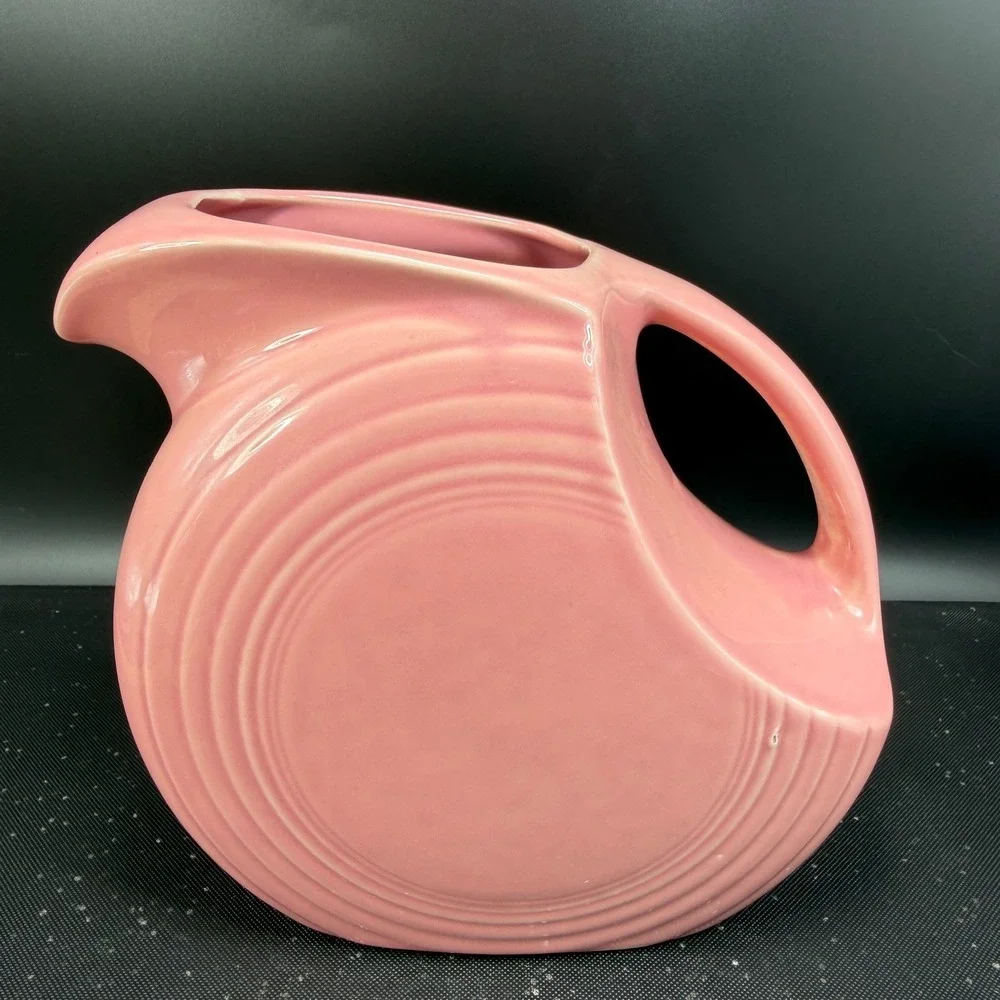 Fiesta‎ Rose Disc Water Pitcher Vintage Pink Homer Laughlin Fiestaware USA 7in